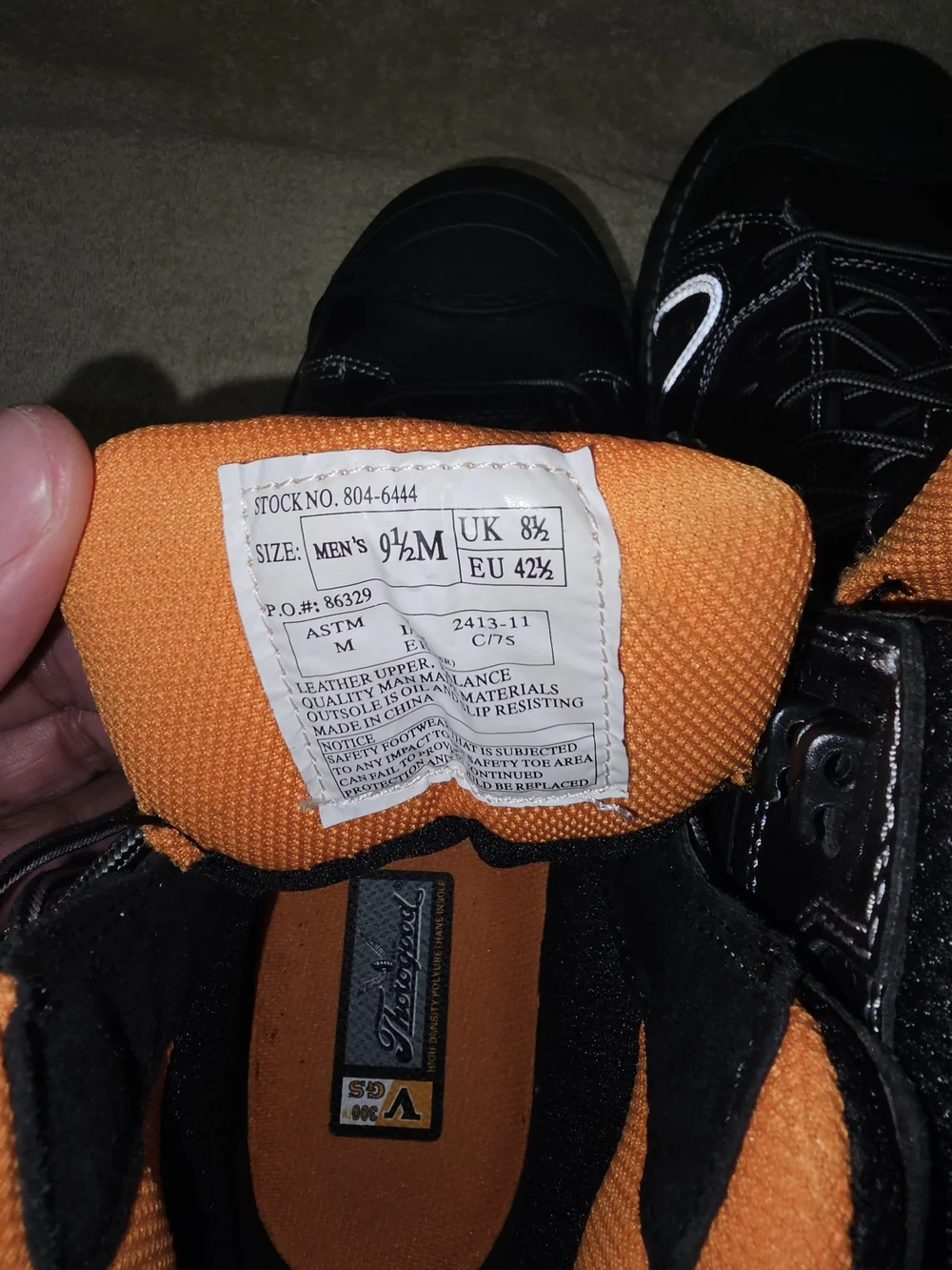 Throggood Black and Orange Safety Work Boots for Men